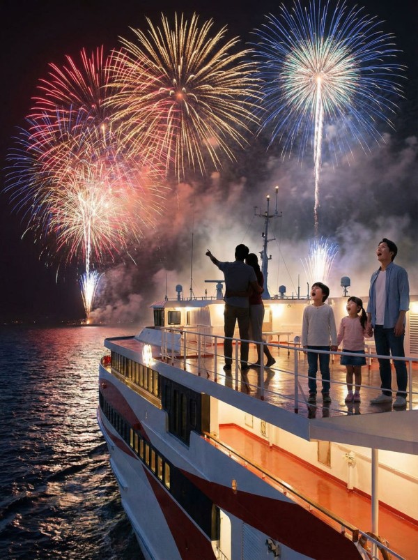 불꽃크루즈 팬스타 그레이스호 부산여행 오륙도 영도 동창회 모임 선상파티