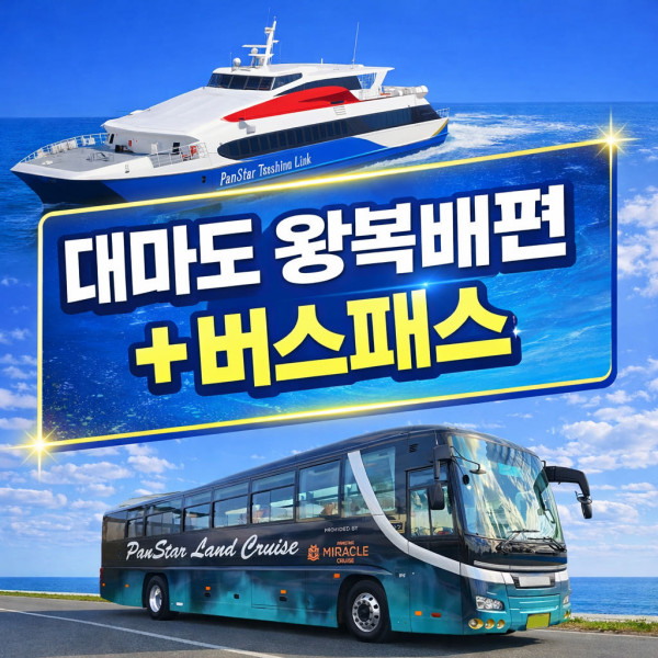 대마도 왕복배편 버스패스 포함 히타카츠 이즈하라를 버스투어보다 편하게 빠르게